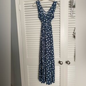 Latched Mama Blue Sleeveless Maxi Romper - Sz Standard fits 6-18